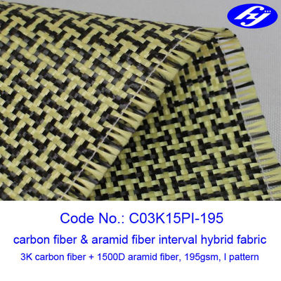 200GSM Düz Karbon Aramid Kumaş I Desen 1500D 3K Karbon Fiber Kevlar Kumaş
