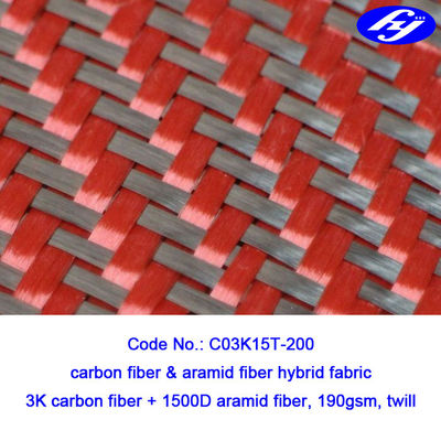 Siyah / Kırmızı 2x2 Dimi Karbon Aramid Kumaş 200gsm Kırmızı Kevlar Para Aramid Kumaş