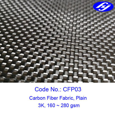 160 ~ 280gsm Düz dokuma Bagaj 3k Karbon Fiber Kumaş